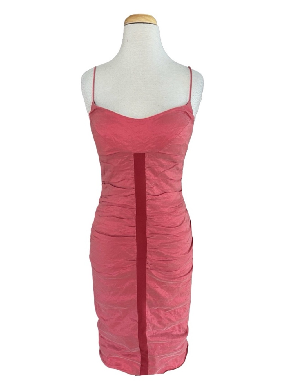 Nicole Miller Collection Watermelon Pink Sleeveless Strap Dress Size XS